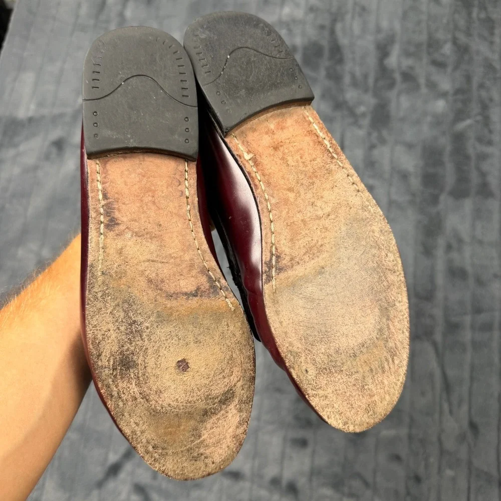 G.H. Bass Weejuns Tassel Loafers Mens 10 Burgundy Kiltie Leather 6152